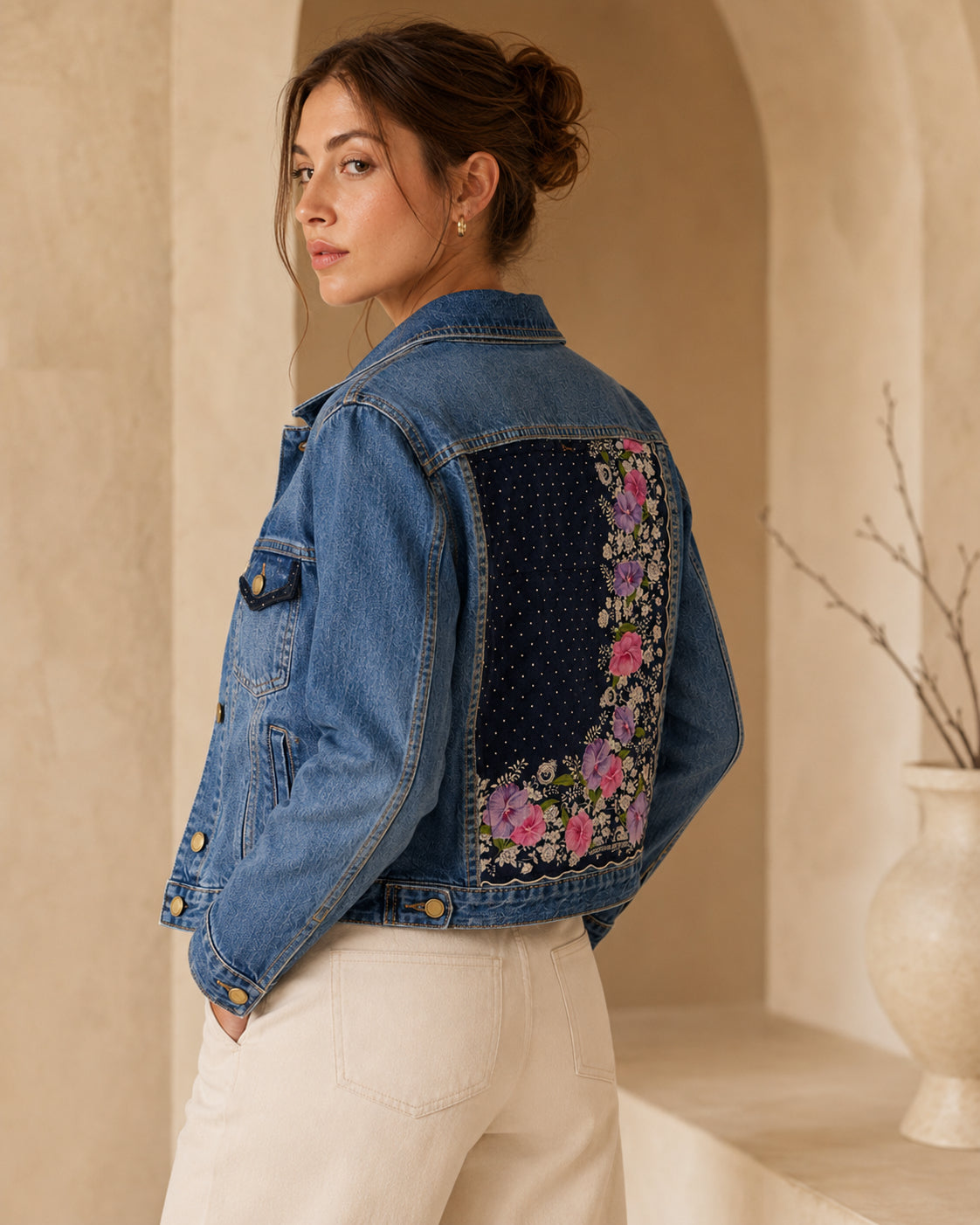 Vintage Valentino Scarf Denim Jacket