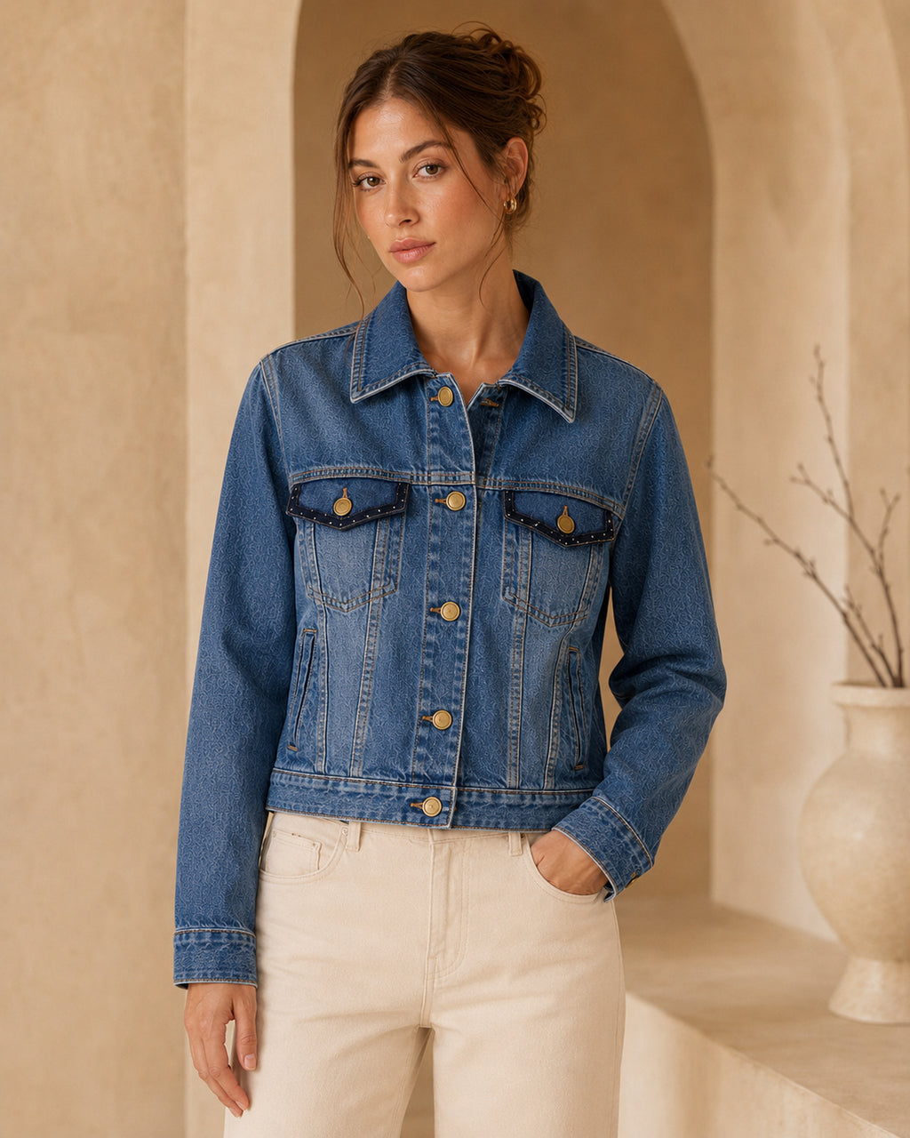 Vintage Valentino Scarf Denim Jacket