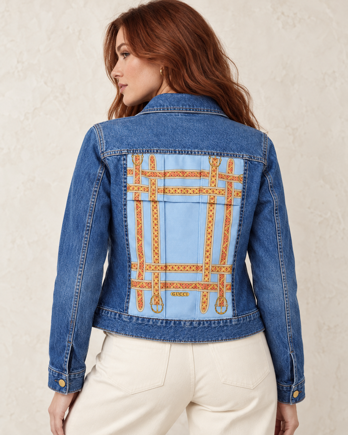 The Gucci Sky Blue Belt Denim Jacket